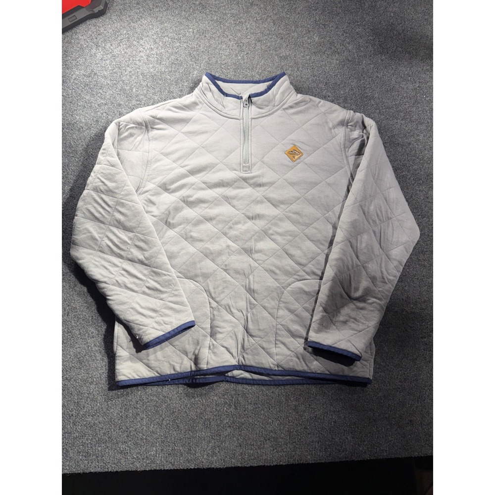 Hurley‎ Mens XL Grey Quilted Quarter Zip Pullover Sweatshirt MFT0012060
